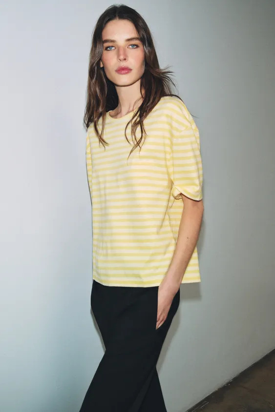 SHORT SLEEVE STRIPED T-SHIRT | Zara US