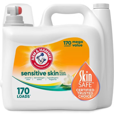 Arm & Hammer Hypoallergenic Fresh Scent for Sensitive Skin HE Liquid Laundry Detergent 170 Loads - 170 fl oz | Target