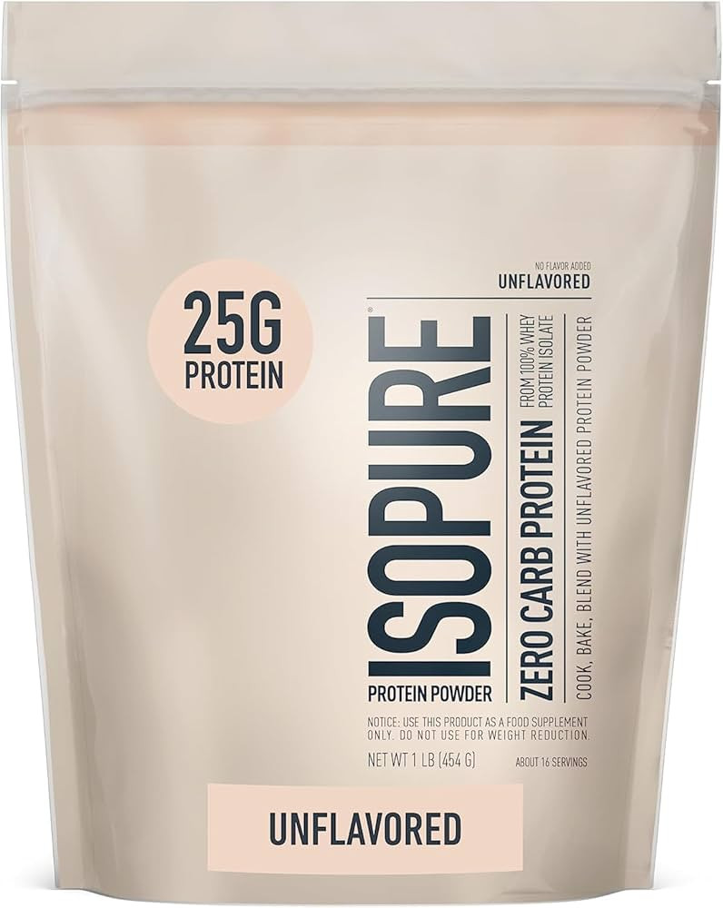 Isopure Unflavored Protein, Whey Isolate, 25g Protein, Zero Carb & Keto Friendly, 2 Ingredients, ... | Amazon (US)