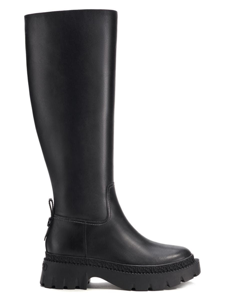 COACH Julietta Leather Knee-High Lug-Sole Boots | Saks Fifth Avenue