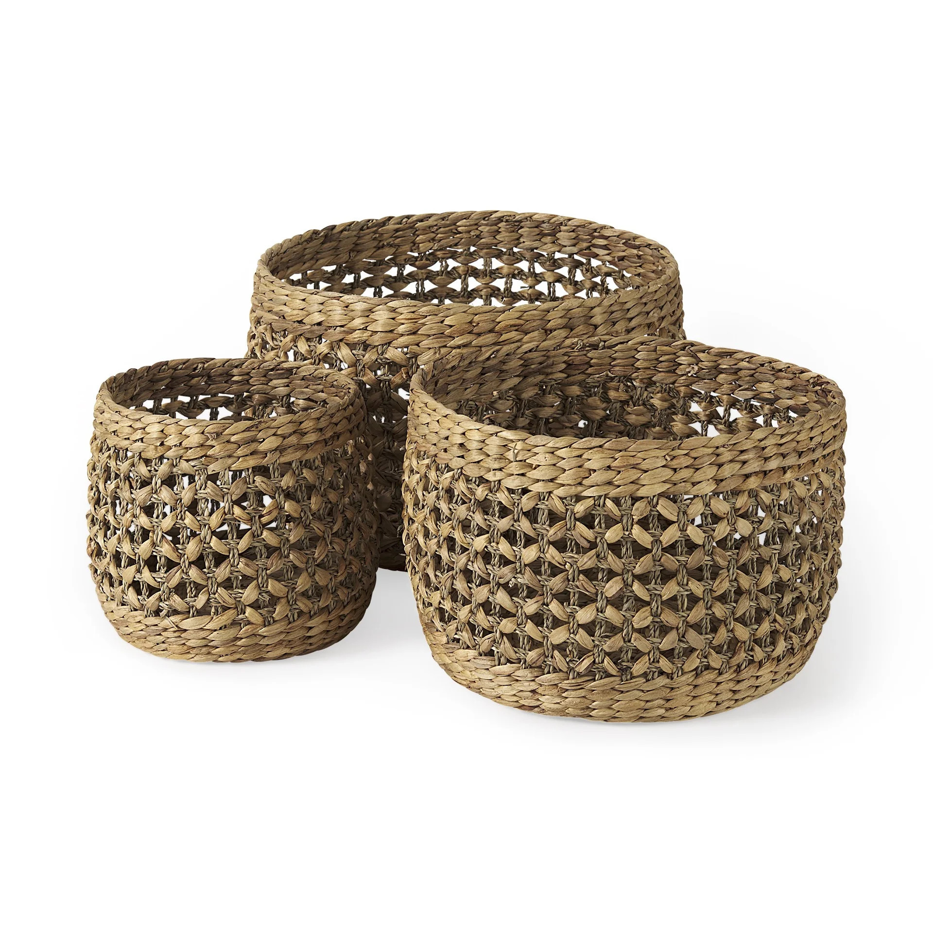 Set Of Three Round Wicker Baskets | Shop Simon