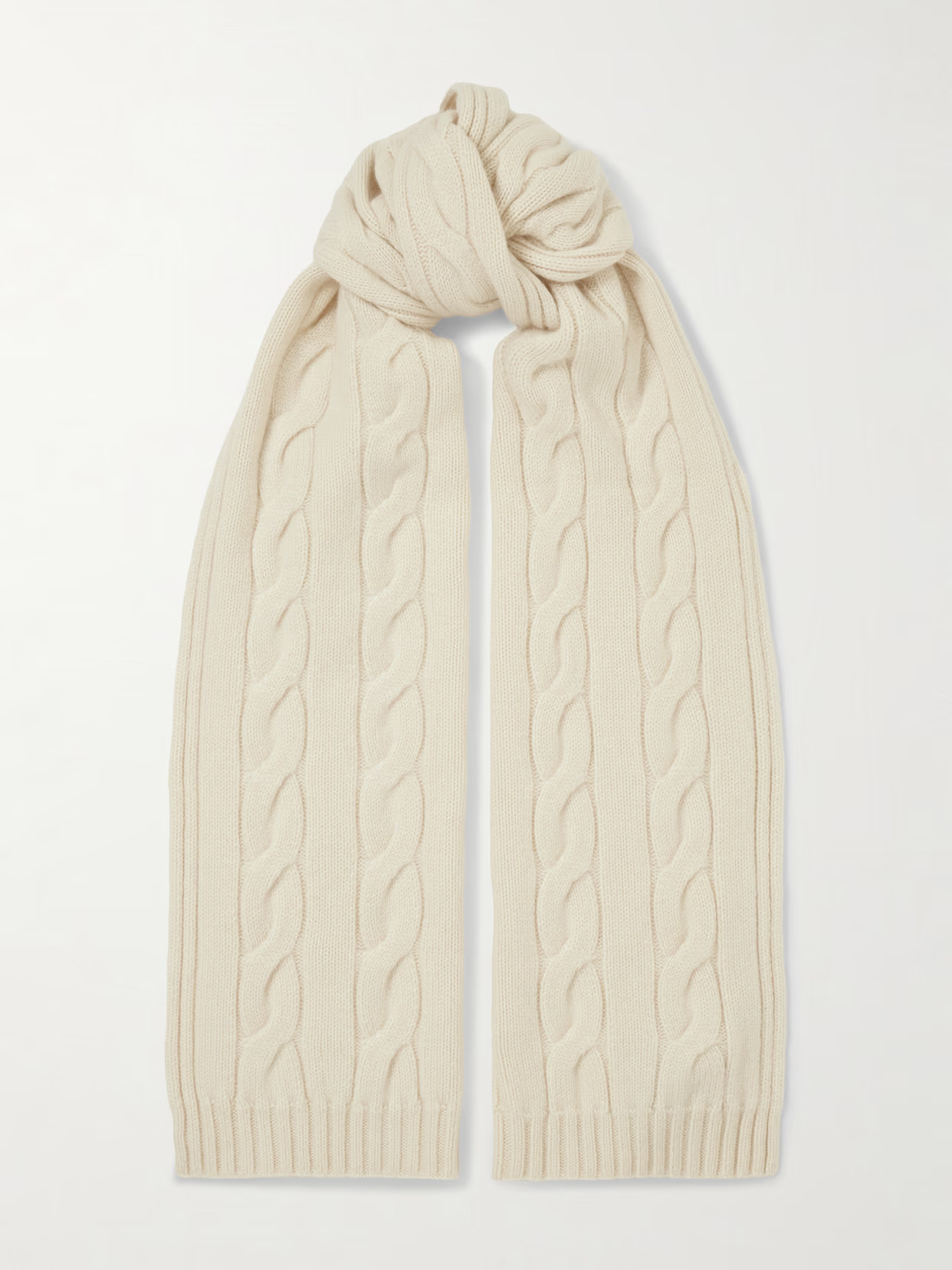 Loro Piana - Cable-knit Cashmere Scarf - Cream | NET-A-PORTER (US)