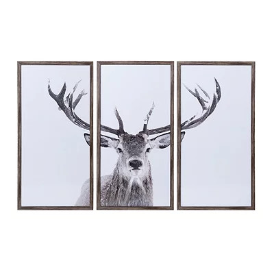 Deer Antler Framed Art Prints, Set of 3 | Kirkland's Home