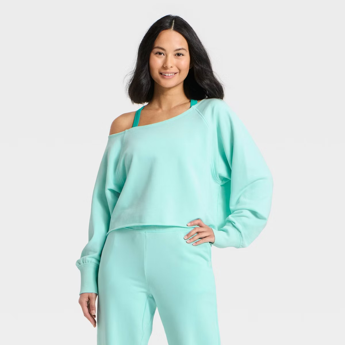 Women's French Terry Off-The-Shoulder Sweatshirt - JoyLab™ | Target