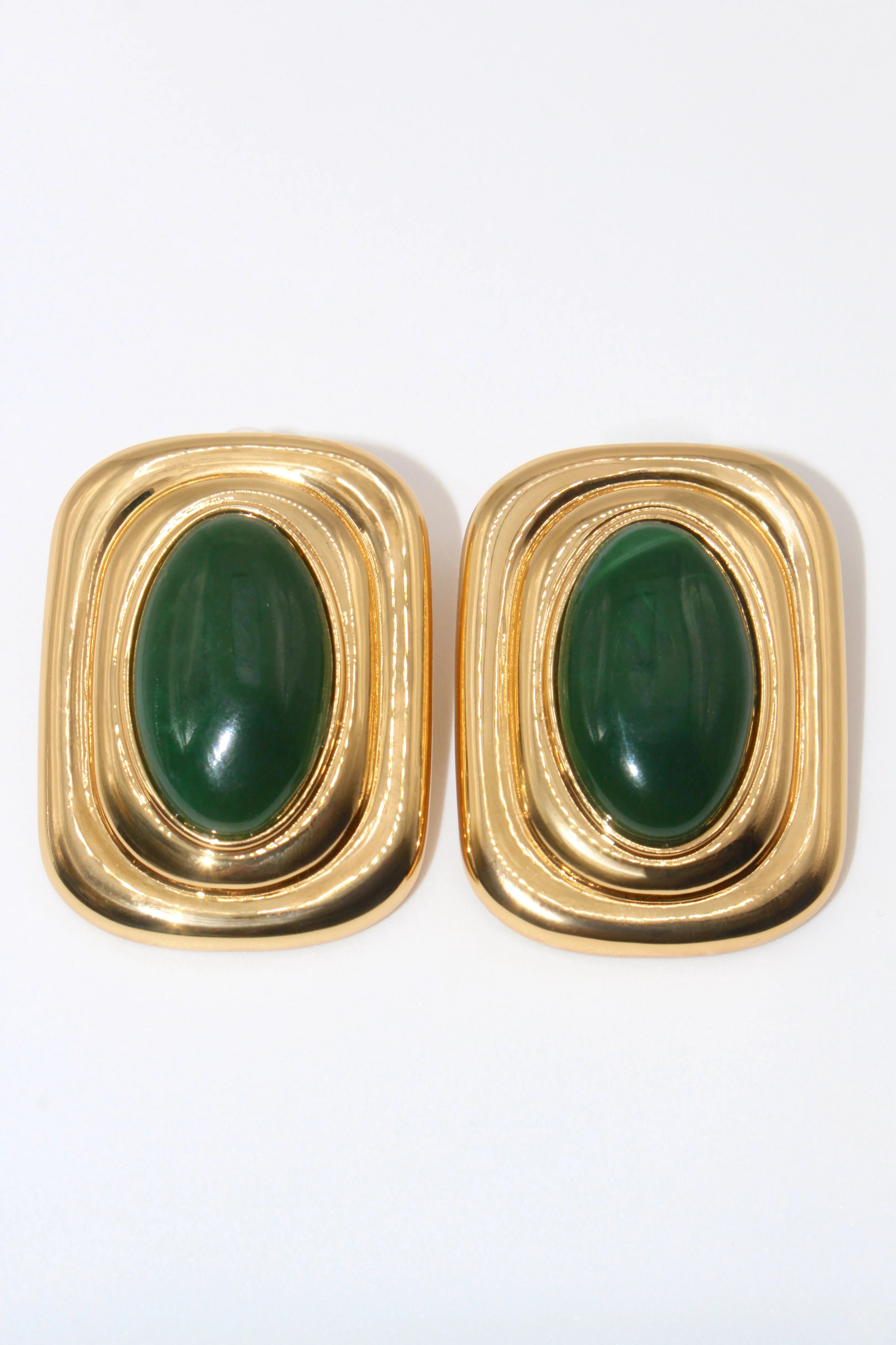 NEW Fifth Avenue Flame Earrings - green and gold | Tame New York