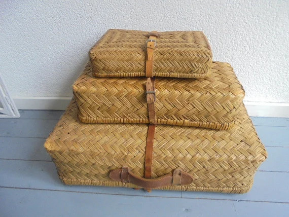 French Vintage Suitcase by Reed/luggage Travel Basket | Etsy | Etsy (US)