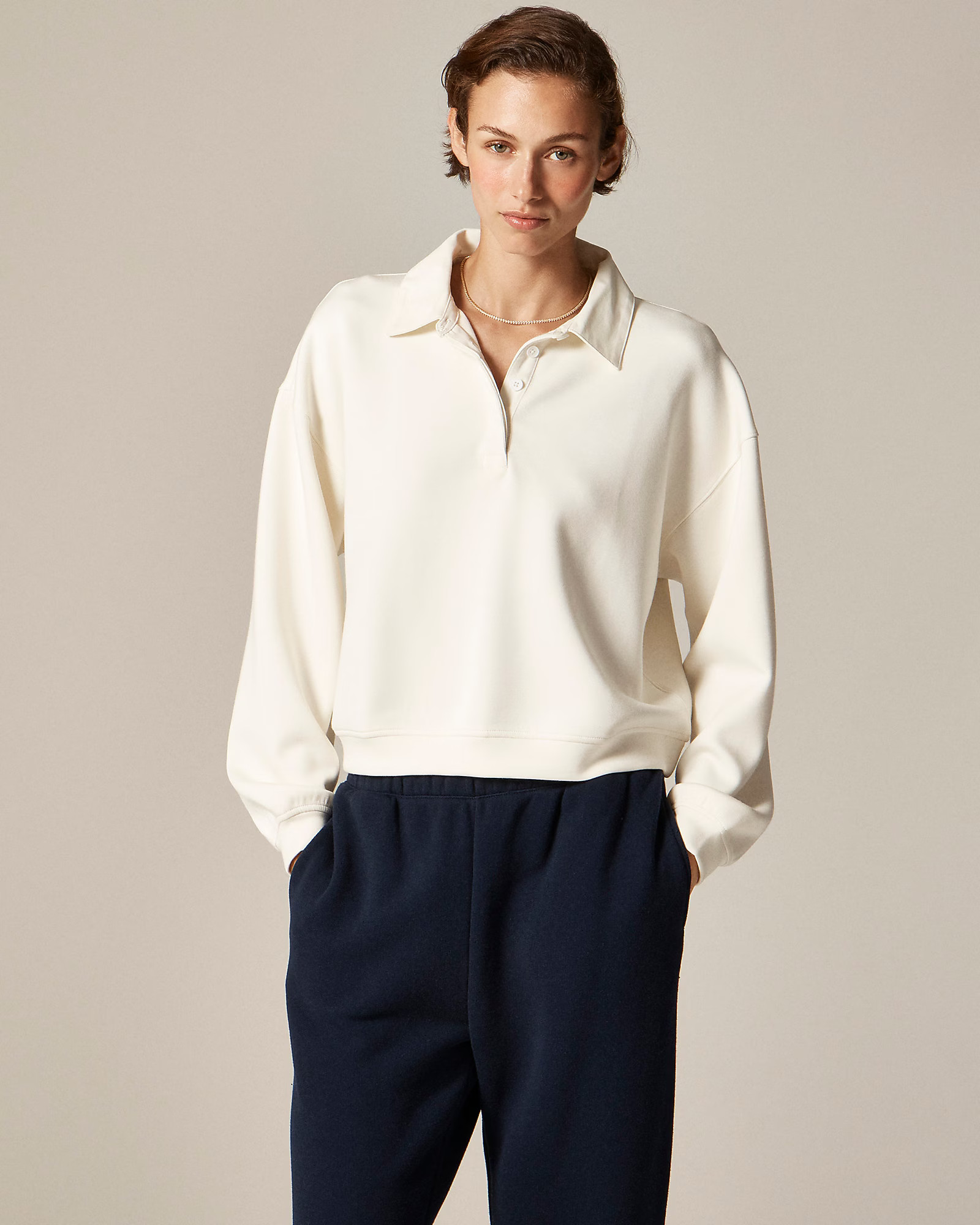 Scuba-knit polo sweatshirt | J. Crew US