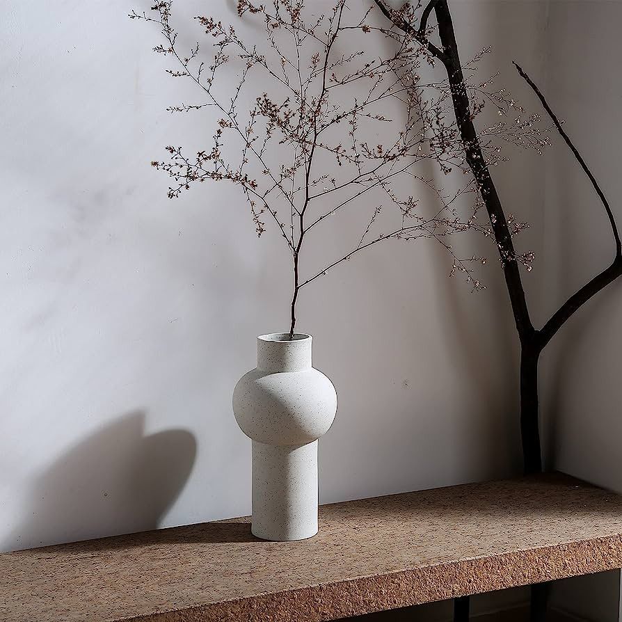 Ceramic Vase Flower Vase for Table Decor - Modern Style Large White Vases for Flowers, Centerpiec... | Amazon (US)
