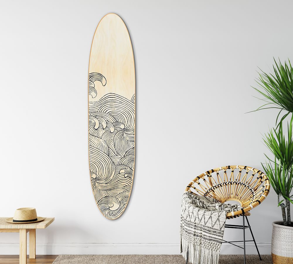 Wave Design Surfboard Wall Art | Pottery Barn (US)