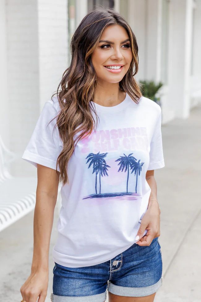 Sunshine And Self Care Graphic Tee | Pink Lily