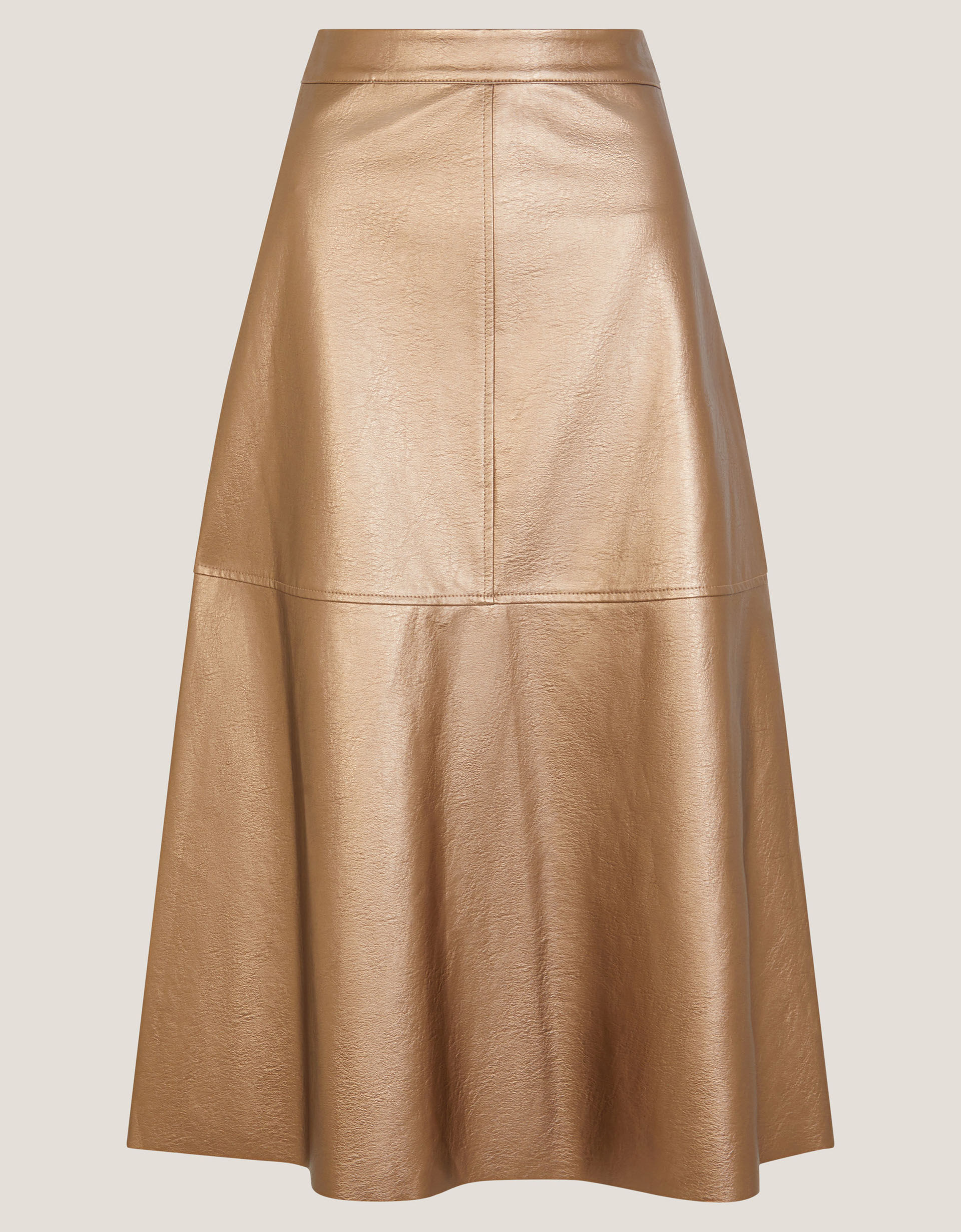 Pippa Faux Leather Midi Skirt Bronze | Monsoon (UK)