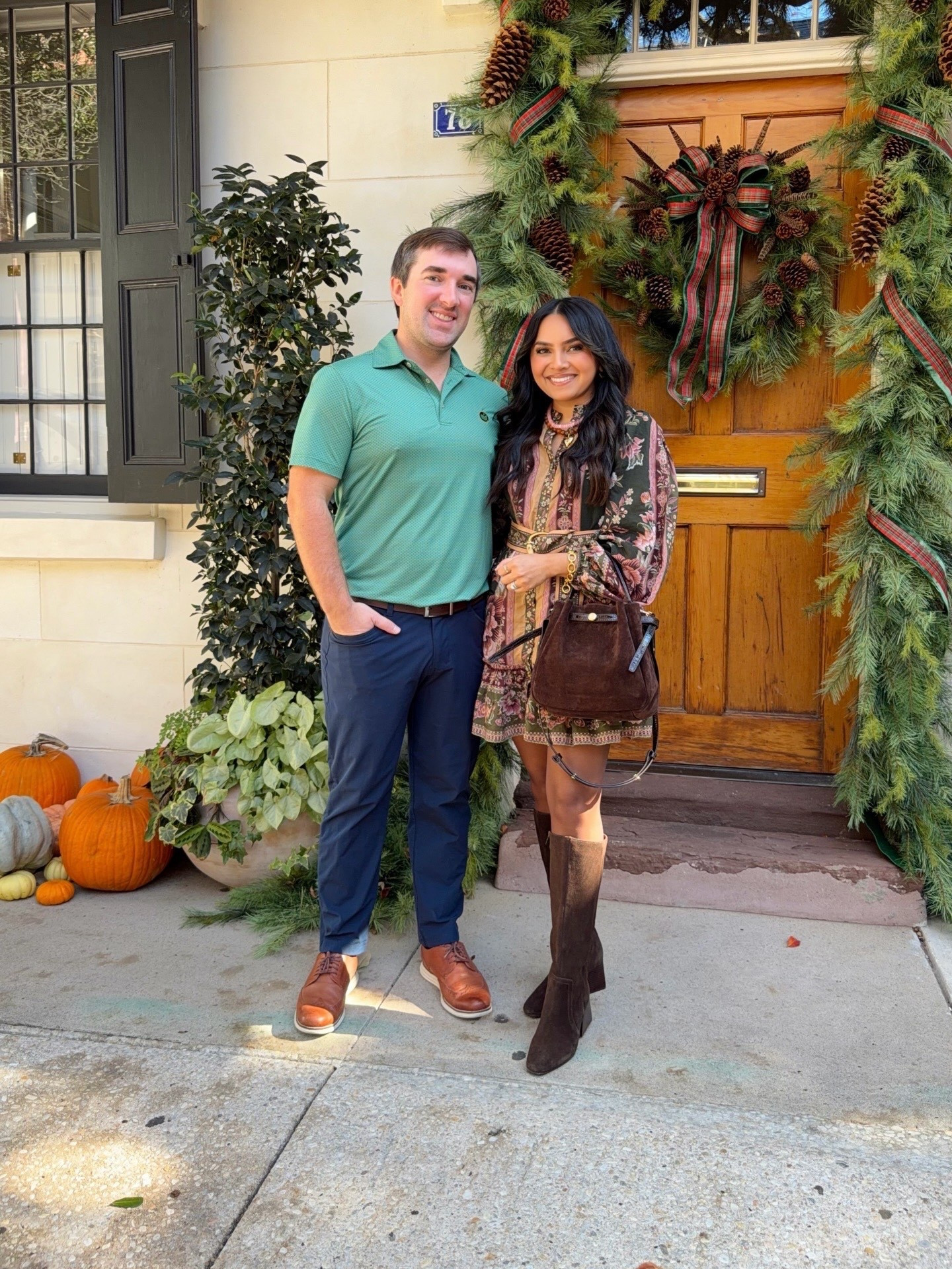 Dress size xxs TTS
Cardigan size xs petite TTS 
Waterproof brown boots size 6 TTS 
Earrings and pink necklace - similar linked 
#LTKStyleTip

#LTKPetite #LTKCyberWeek #LTKSaleAlert