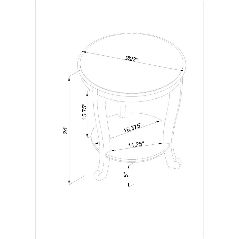 Powell Kendall Round Indoor Accent Side Table with Shelf, 24" Tall, Natural - Walmart.com | Walmart (US)