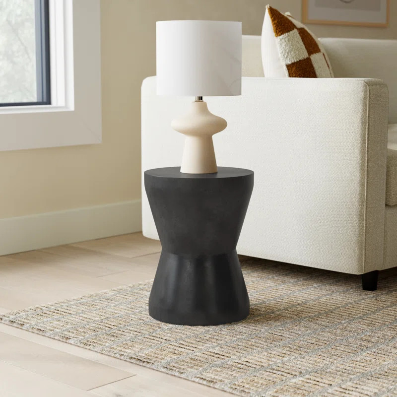 Zenni Round Concrete Outdoor Side Table | Wayfair North America
