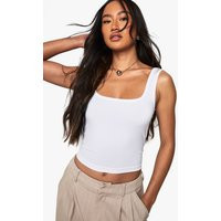 Womens Premium Super Soft Wide Strap Square Neck Tank - White - 10 | boohoo (US & Canada)