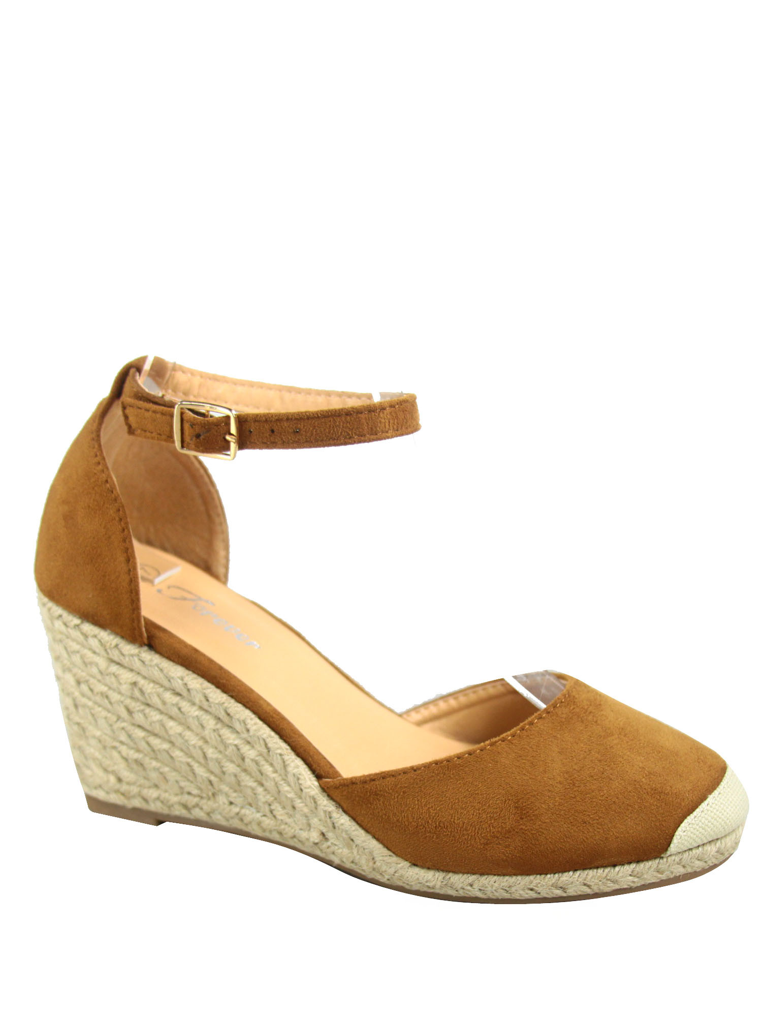 Palin-14 Women's Closed Round Toe Ankle Strap Espadrille Wedge Sandals | Walmart (US)