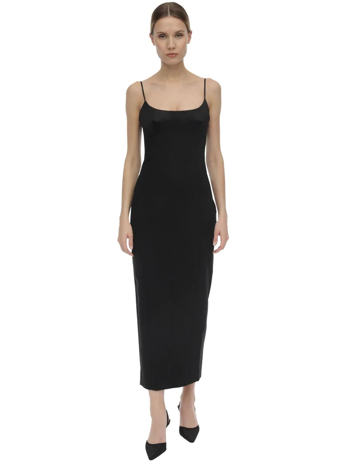 ALEXANDER WANGCREPE & SATIN STRAIGHT DRESS | Luisaviaroma