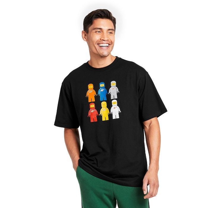 Men's LEGO Minifigure Astronauts Graphic Short Sleeve T-Shirt - LEGO® Collection x Target Black | Target