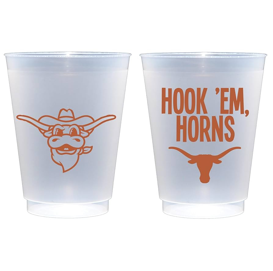 Officially Licensed University of Texas Hook'Em Horns Printed Frosted Plastic Cups 16 oz - Elegan... | Amazon (US)