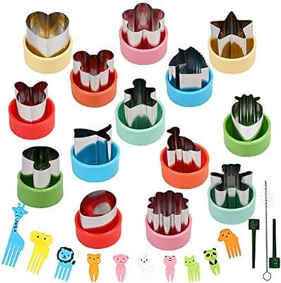 BakingWorld 14 Pcs Vegetable Cutter Shapes Set,1.5 inch Size Mini Pie,Fruit and Cookie Pastry Sta... | Amazon (US)