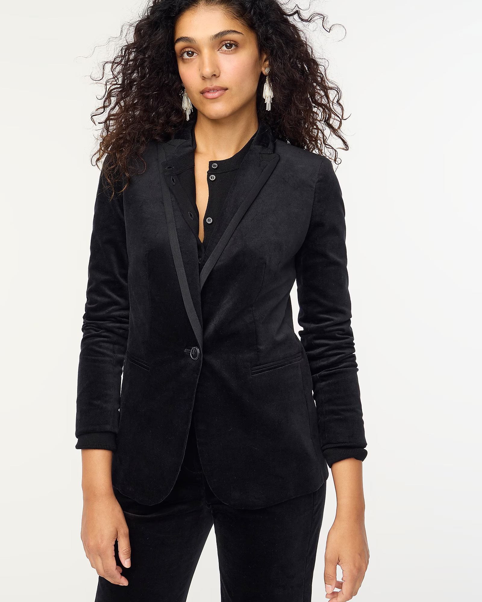 Petite velvet one-button blazer | J.Crew Factory