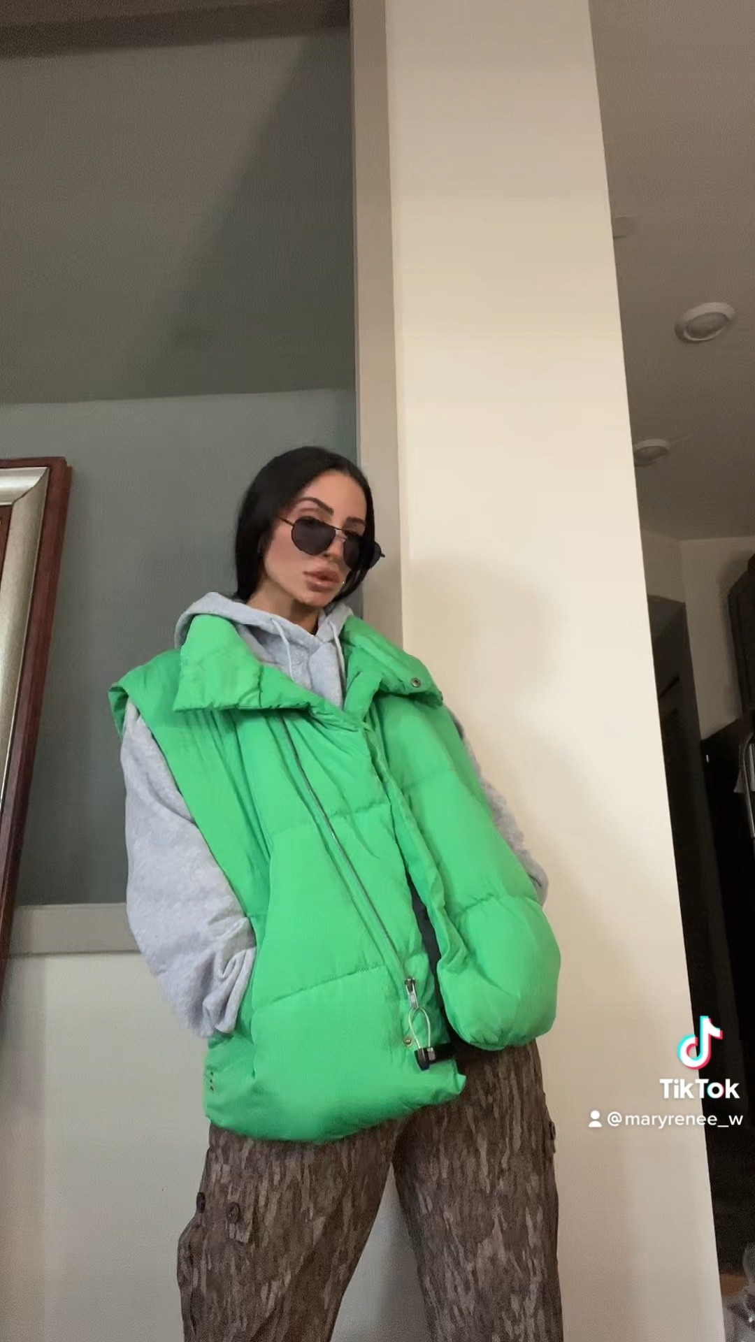 Green puffer vest! Showing in medium and small 

Styling with grey Hanes men’s hooded sweatshirt in size L and hunting pants! 

#LTKstyletip #LTKSeasonal