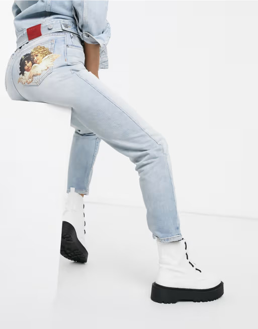 Fiorucci Tara angel patch straight leg jean | ASOS (Global)