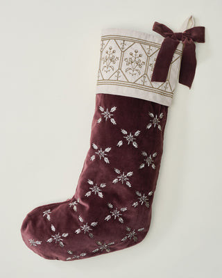 Noella Hand-Beaded Velvet Stocking | Magnolia