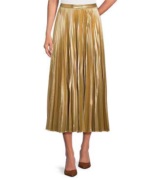 Lauren Ralph Lauren Pleated Metallic Chiffon Skirt | Dillard's | Dillard's