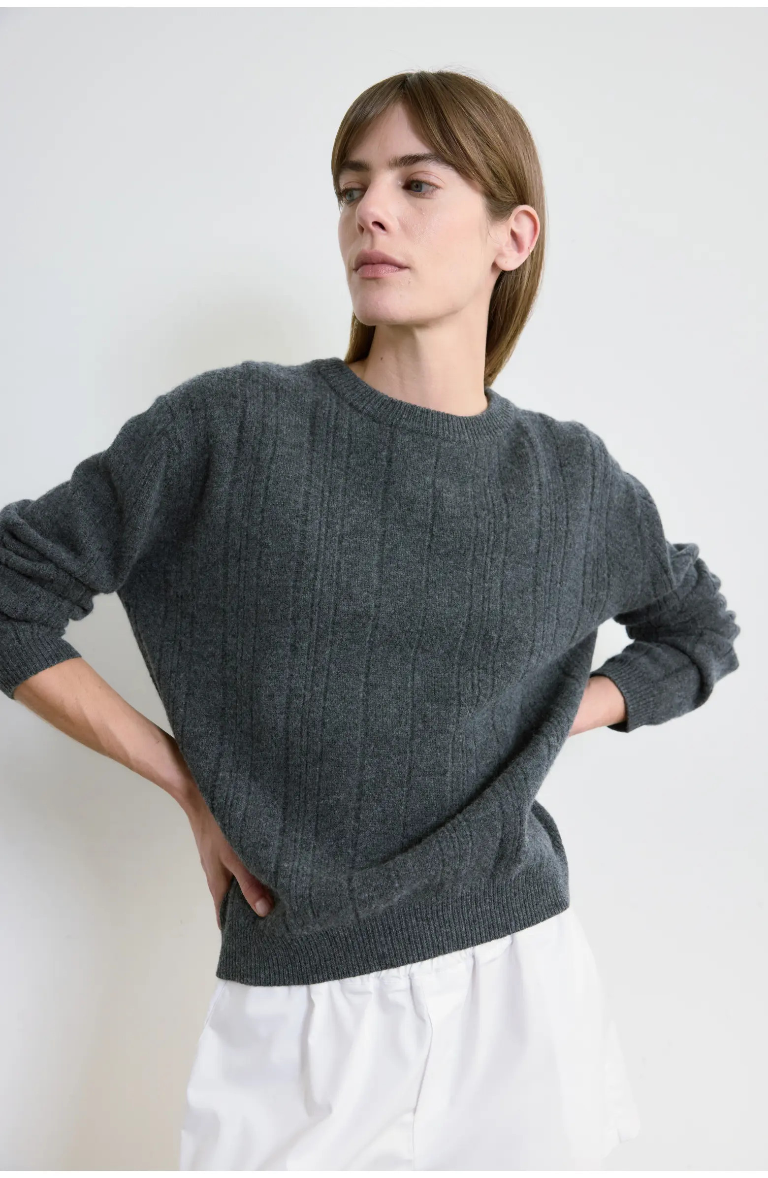 Almina Concept Ribbed Wool Crewneck Sweater | Nordstrom | Nordstrom