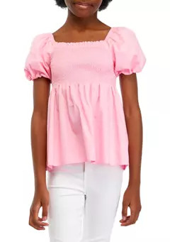 Crown & Ivy™ Girls 7-16 Smocked Top | Belk