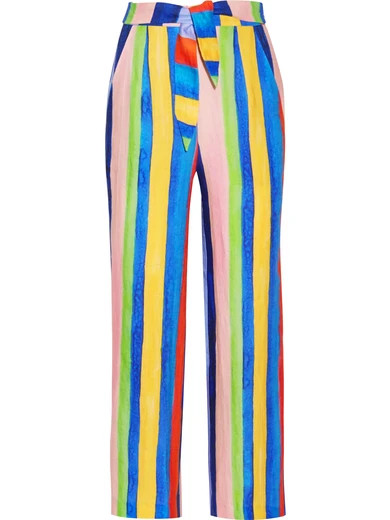 Mara Hoffman - Striped Organic Linen Wide-leg Pants - Blue | NET-A-PORTER (US)