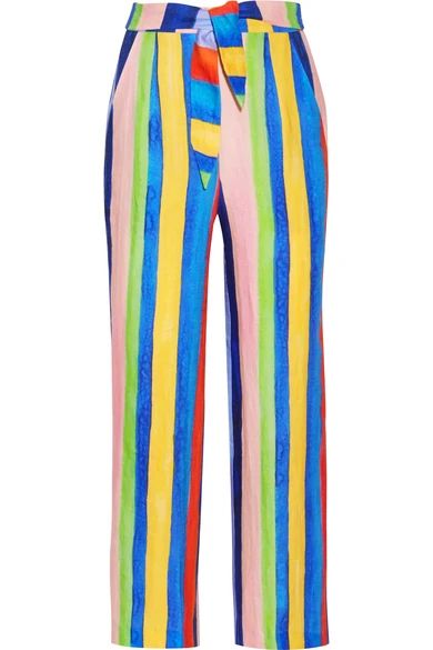 Mara Hoffman - Striped Organic Linen Wide-leg Pants - Blue | NET-A-PORTER (US)