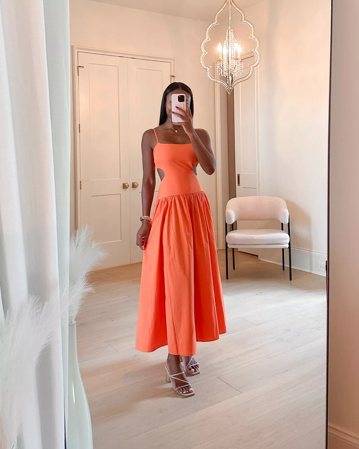 abercrombie orange dress And Fitch XS New adjustable straps Abercrombie orange halter dress, Never...
