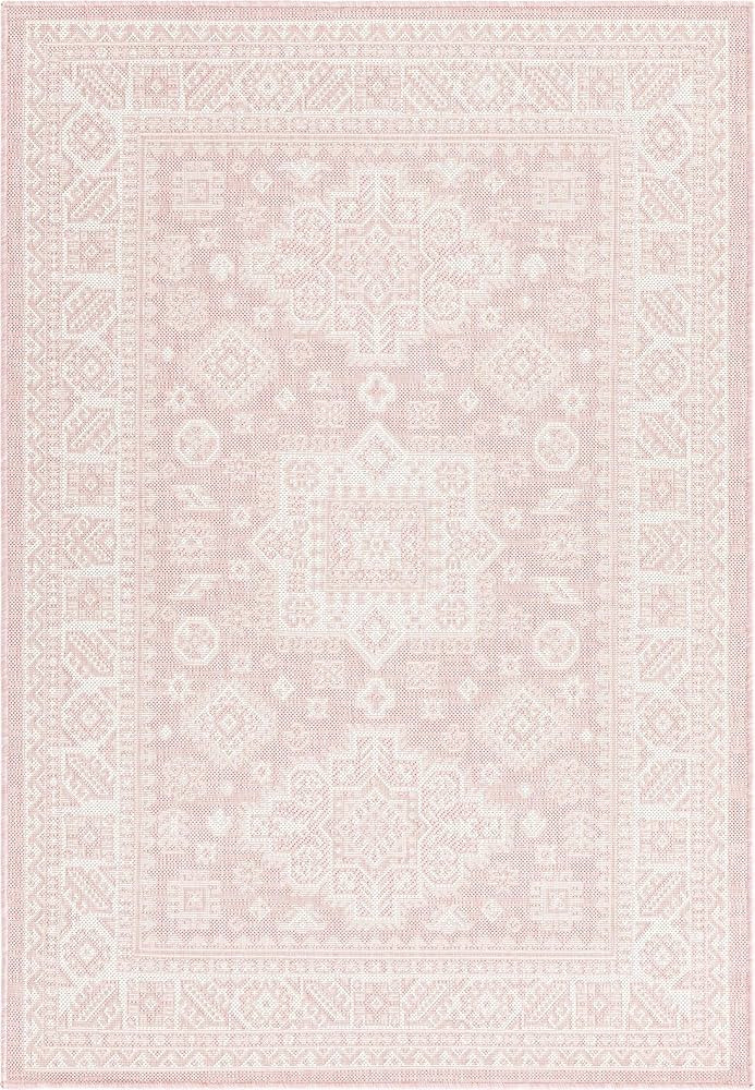 Rugs.com Outdoor Aztec Collection Rug – 4' x 6' Pink Flatweave Rug Perfect for Living Rooms, La... | Amazon (US)