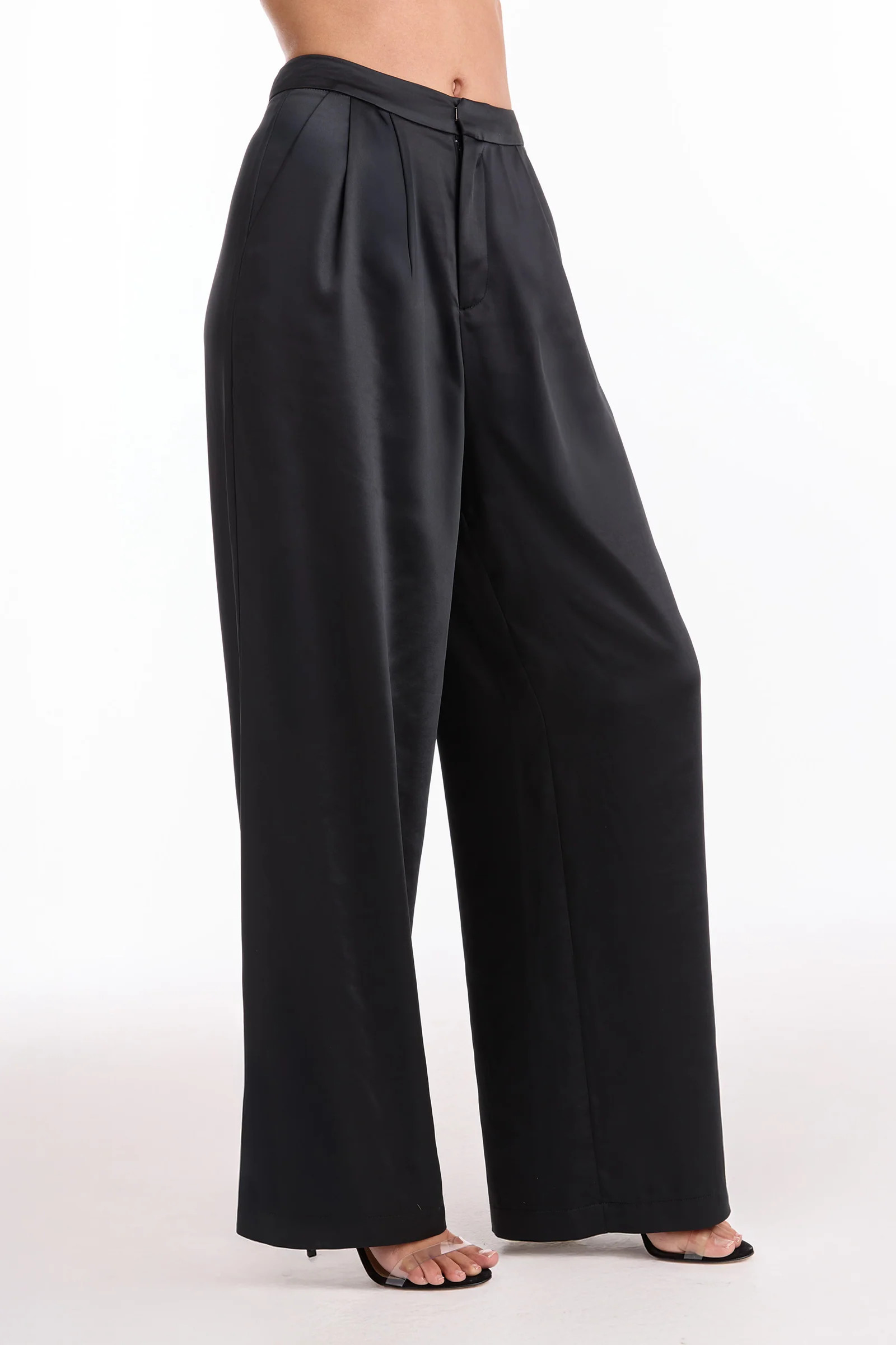 Valentina Satin Pant - Black | The Noli Shop