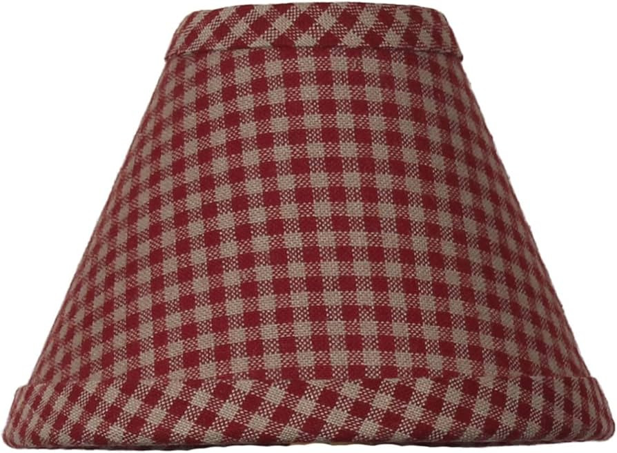6 Inch Candle Clip Lamp Shade Newbury Gingham Barn Red Pattern Country Farmhouse Décor | Amazon (US)