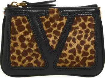 Viva Superstar Genuine Calf Hair Zip Card Case | Nordstrom