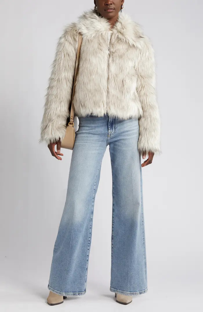 Steve Madden Juniper Faux Fur Crop Jacket | Nordstrom | Nordstrom