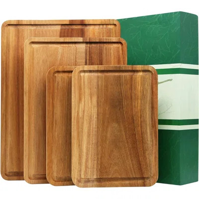 Large Wood Cutting Boards Set of 4 for Kitchen Cheese Charcuterie Board | Wayfair North America