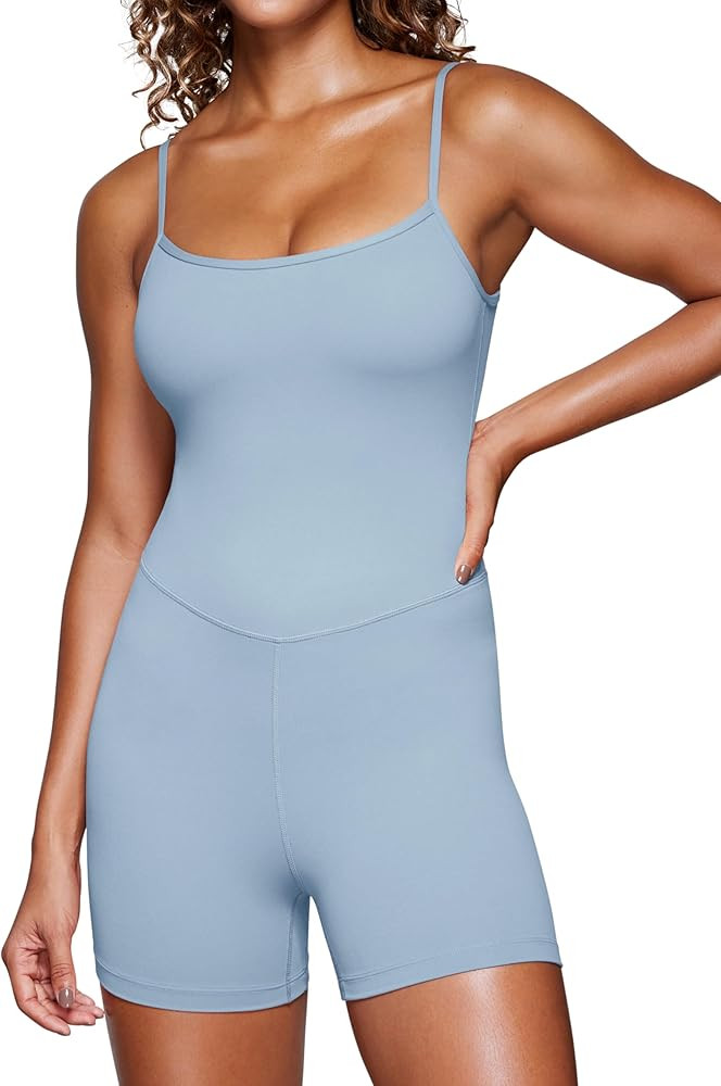 CRZ YOGA Butterluxe Athletic Rompers for Women Adjustable Strap Padded Workout Shorts Jumpsuits O... | Amazon (US)