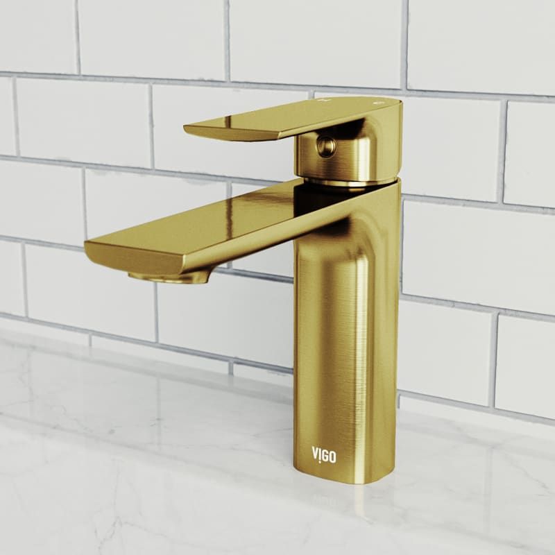Vigo VG01043 Davidson 1.2 GPM Single Hole Bathroom Faucet Matte Gold Faucet Bathroom Sink Faucets Si | Build.com, Inc.
