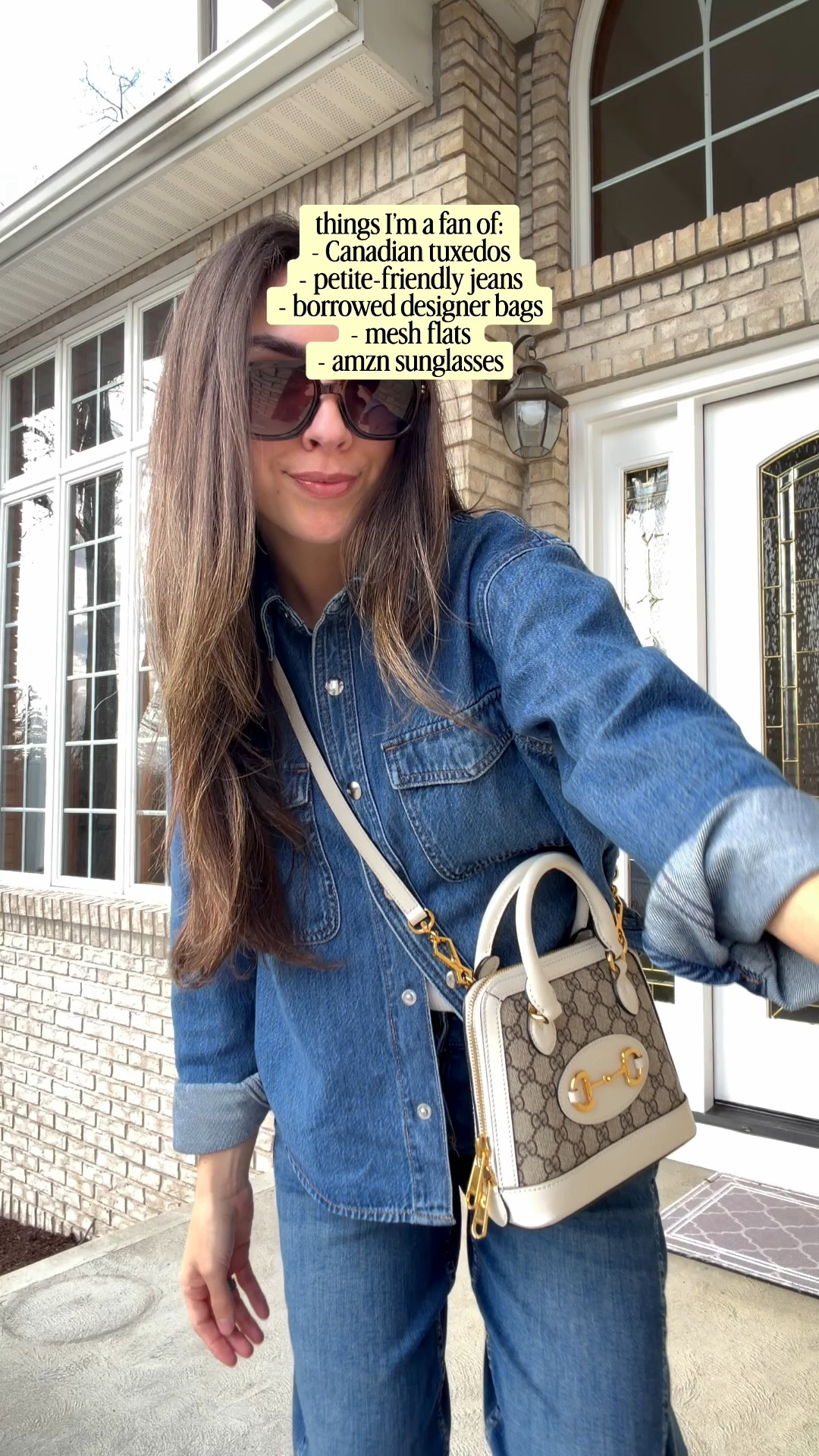 Size small in denim shirt, size 2P in petite barrel jeans and TTS in mesh flats. Use code SANDYCARVS for one month free of Vivrelle membership which is where I’m borrowing my bag from! 

#LTKPetite #LTKmomlife #LTKootd