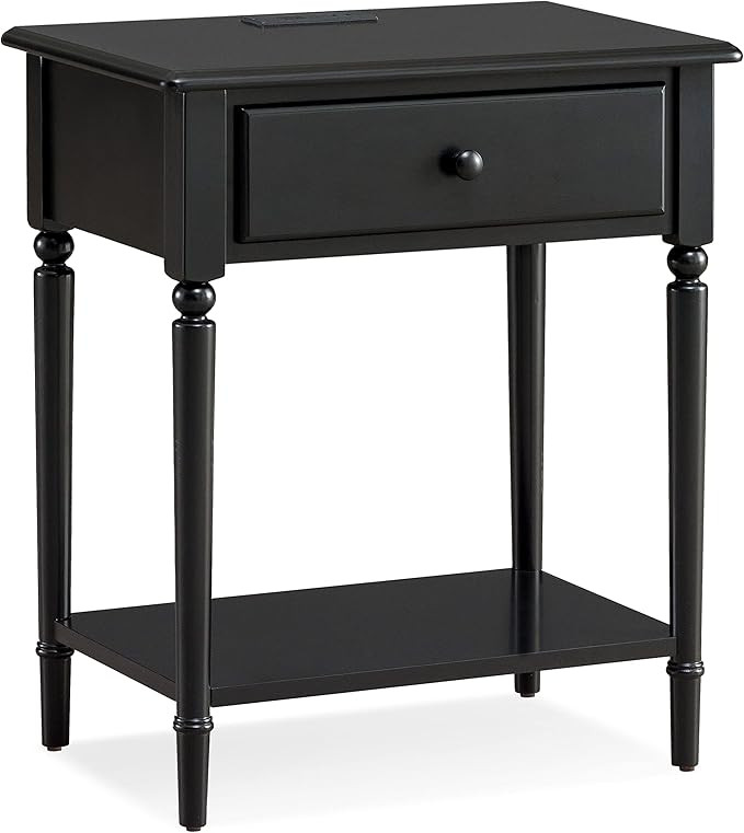Leick Home 20022-BK Coastal Nightstand Side Table One Drawer Traditional Fast Station, A/C and US... | Amazon (US)