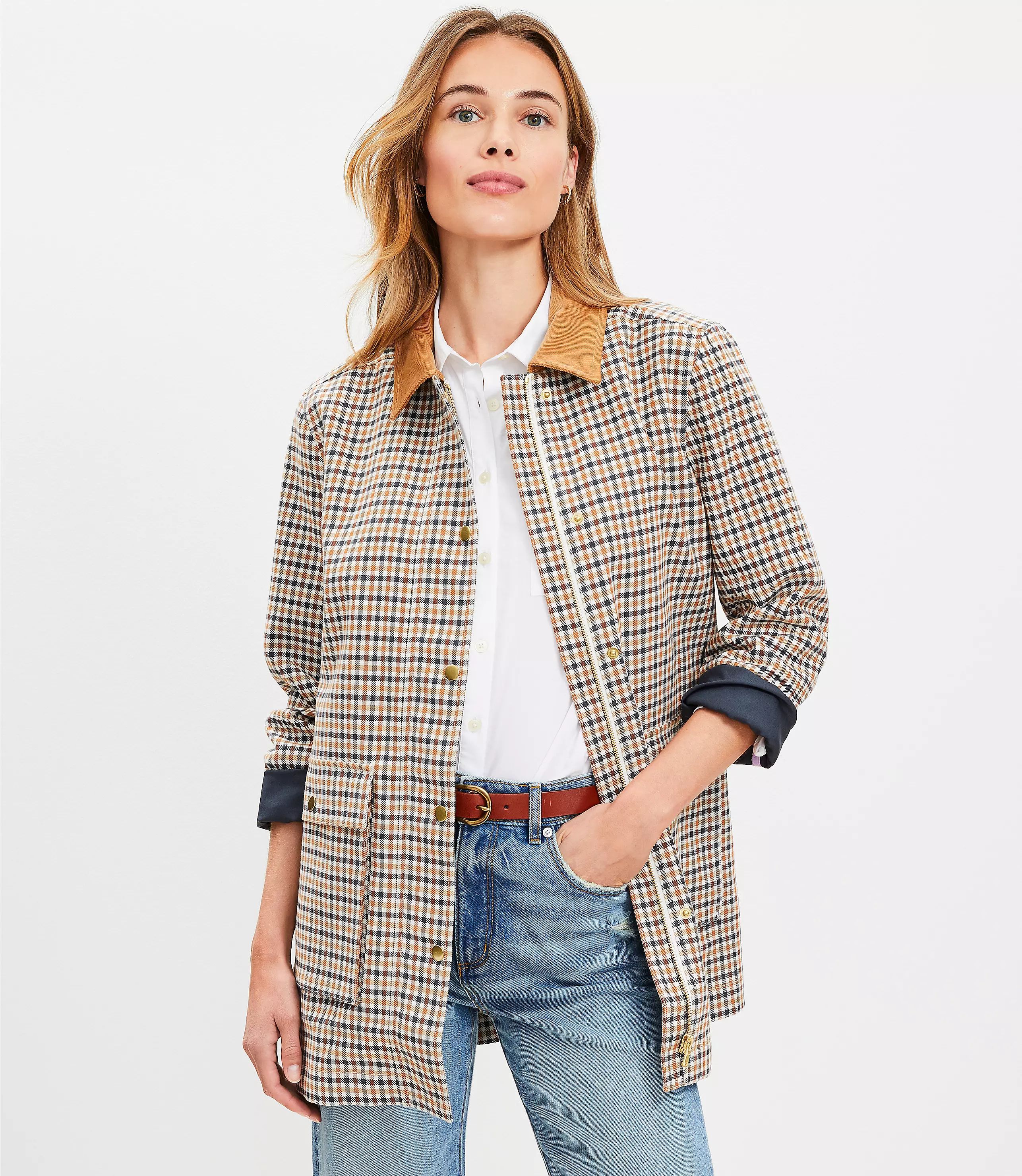 Petite Plaid Barn Jacket | LOFT