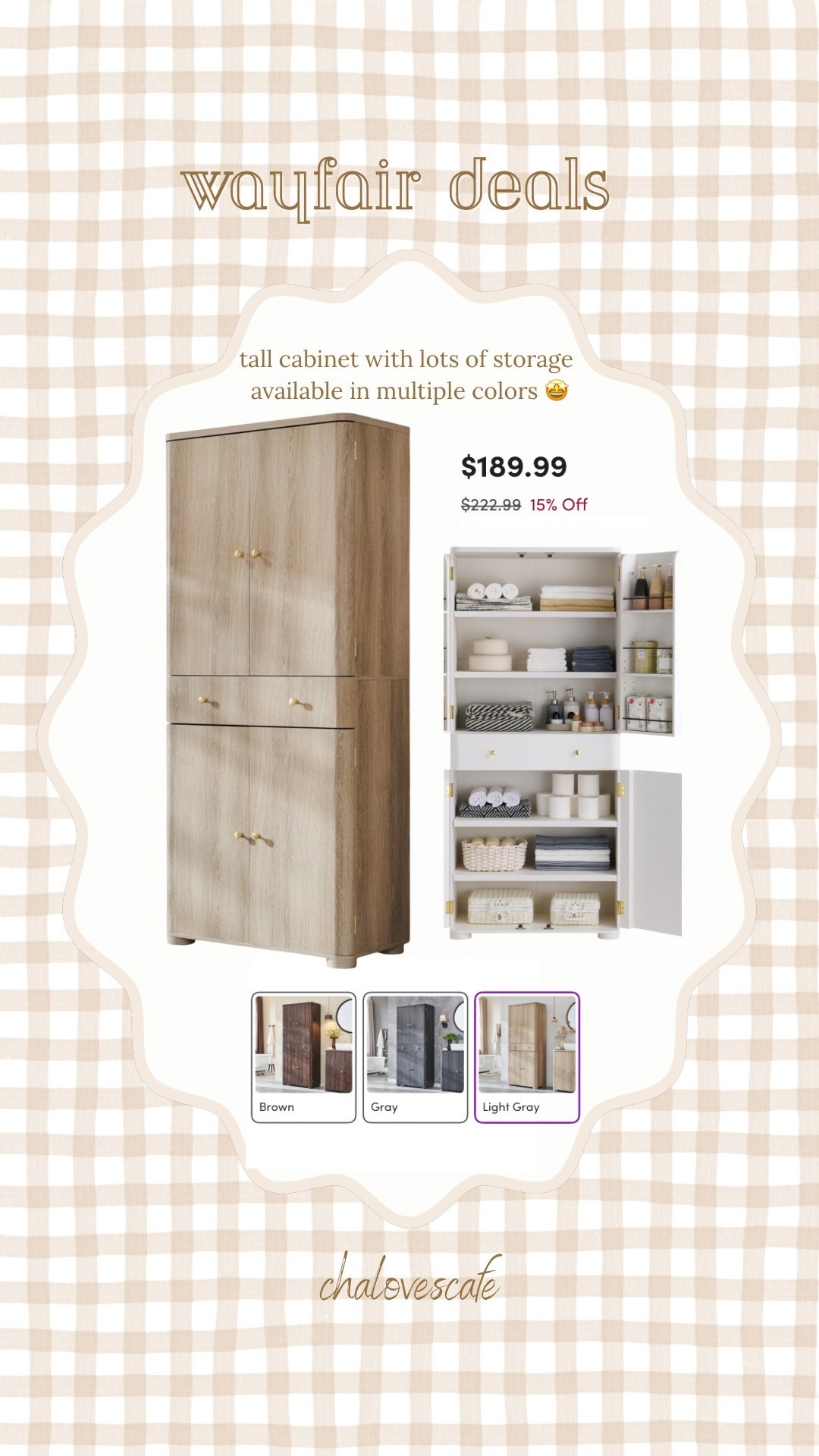 Tall bathroom cabinet find with lots of storage on deal today at Wayfair! 

#LTKHome
