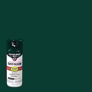 Rust-Oleum Stops Rust 12 oz. Custom Spray 5-in-1 Gloss Dark Hunter Green Spray Paint 376902 - The... | The Home Depot