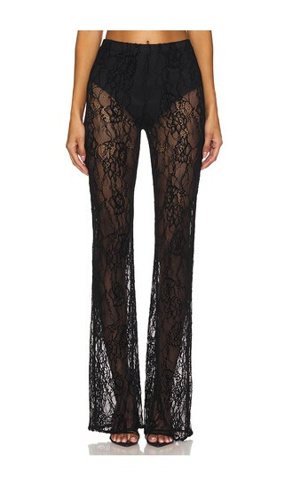 Good American Lace Flare Pant in Black. - size L | Revolve Clothing (Global)