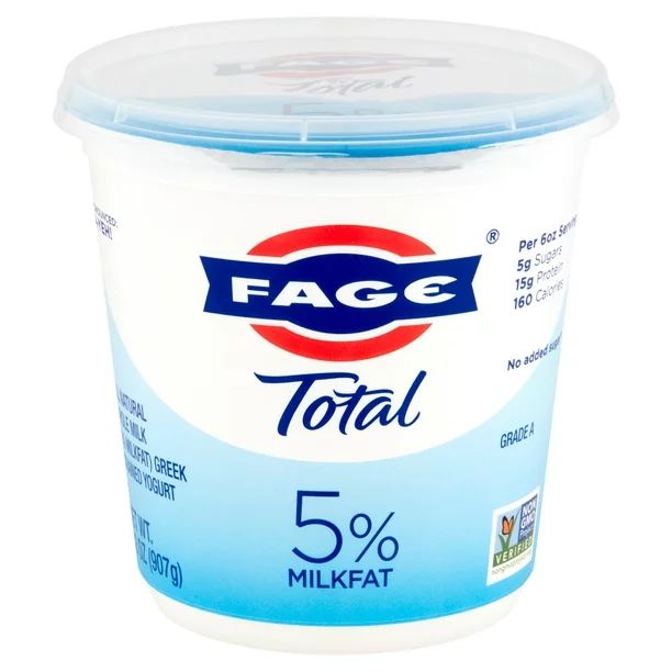 FAGE Total 5% Milkfat All Natural Whole Milk Greek Strained Yogurt, 32 oz | Walmart (US)