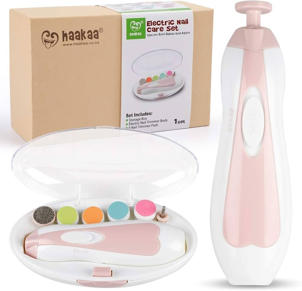 haakaa Baby Nail Trimmer Electric Safe Baby Nail Clippers Baby Nail File Kit Manicure Set, Trim P... | Amazon (US)